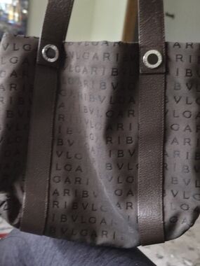 Bvlgari Isabella Rossellini Logomania Brown Monogram Canvas Tote Bag